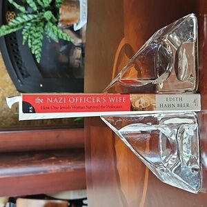 Pair of Stunning Nybro Swedish "Ice Pyramid" Candle Holders Bookends